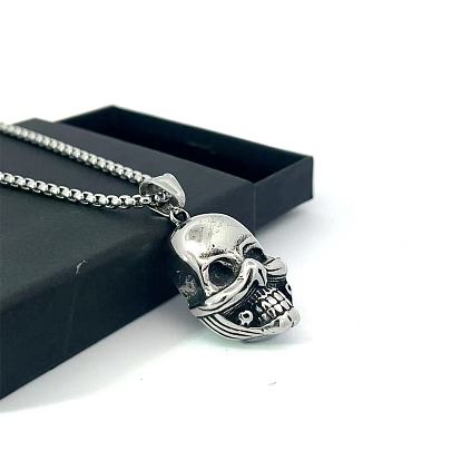 Подвеска в виде панк-черепов из нержавеющей стали для мужчин и женщин