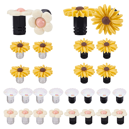 12 шт. 3 стили колпачки для вентилей шин из смоляного цветка и алюминиевого сплава