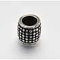 Retro Smooth 304 Stainless Steel Large Hole Barrel Beads, 13.5x10.5mm, Hole: 7mm