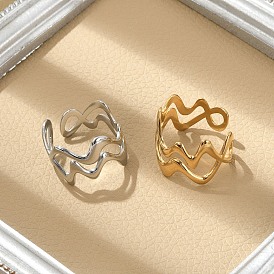 Волна 304 открытые манжеты из нержавеющей стали для женщин