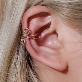 Geometric Spiral Ear Cuff for Men and Women, Creative Non-Piercing Clip-On Earrings