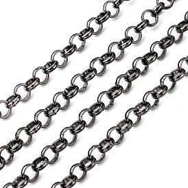 Iron Rolo Chains, Belcher Chain, Unwelded, with Spool, Gold Plated, Long-Lasting Plated