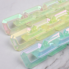 Highlight jelly AB color 21*28 square chain acrylic plastic transparent ring buckle bag DIY jewelry accessories