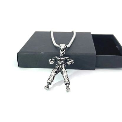 Мужские подвески из нержавеющей стали с мускулистым мужчиной