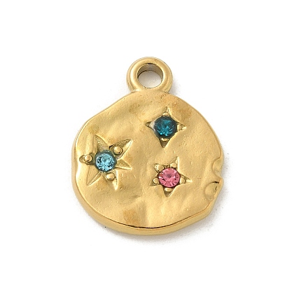 304 из нержавеющей стали горный хрусталь подвески, плоско-круглые