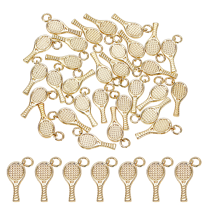 30 латунные подвески шт., спортивные амулеты, долговечный, с прыжковых колец, теннисная ракетка