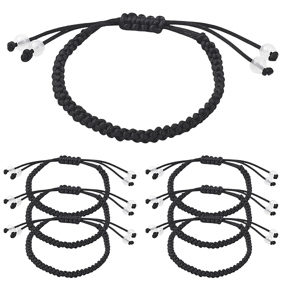 12шт. браслеты из плетеного нейлонового шнура, с бисером