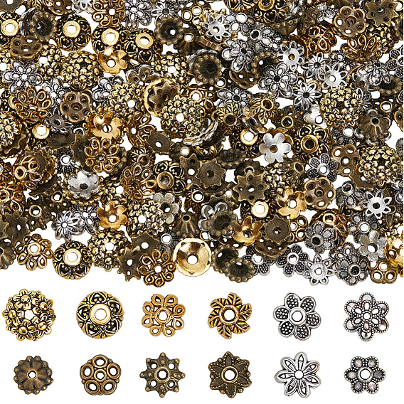 360 шт. 12 стили колпачков из сплава, цветок