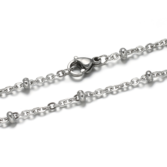 304 Stainless Steel Rolo Chains Necklaces, with Lobster Claw Clasps