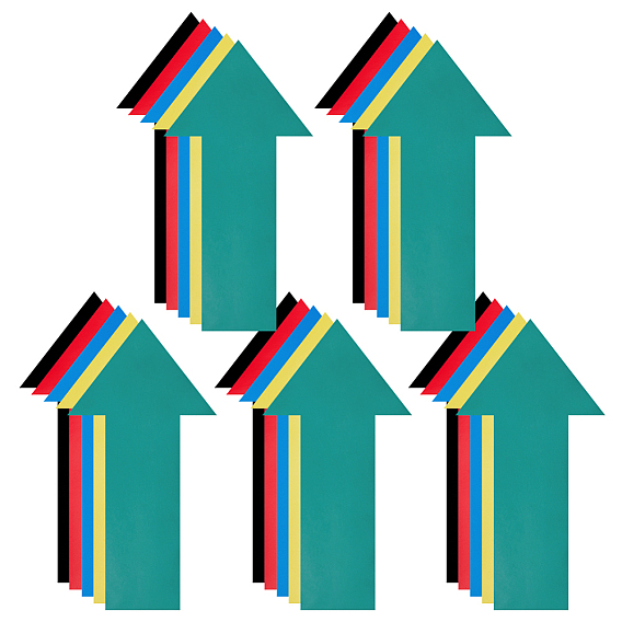 40шт. 5цветные самоклеящиеся ПВХ-стрелки с указателями направления