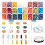 DIY Glass Bugle & Seed Beads Stretch Bracelets Making Kits, with Stainless Steel Big Eye Beading Needles, Elastic Thread