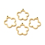 Ion Plating(IP) 304 Stainless Steel Open Back Bezel Pendants, For DIY UV Resin, Epoxy Resin, Pressed Flower Jewelry, Flower