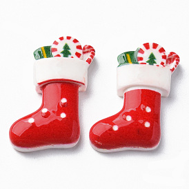 Opaque Resin Cabochons,  Christmas Sock
