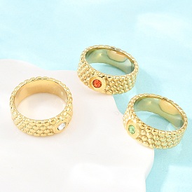 304 кольца из циркониевого кубического кольца из нержавеющей стали, круглые, золотые