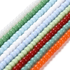Imitation Jade Glass Beads Strands, Round