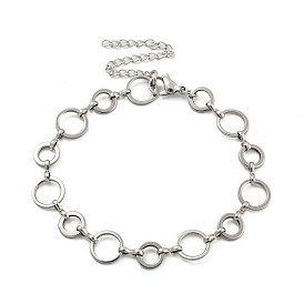 304 браслеты-цепочки из нержавеющей стали с кольцевыми звеньями для мужчин и женщин