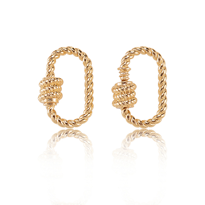 Брелок с карабином из латуни, для изготовления ожерелий, овальные