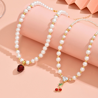 Милое женское ожерелье из искусственного жемчуга с кубическим цирконием во французском стиле, идеально подходит для годовщины свидания