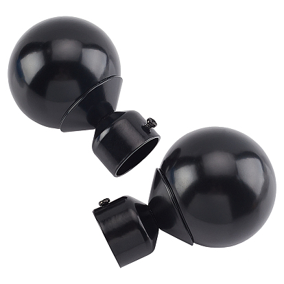 2Pcs Iron Round Curtain Rod Finials, Screws Curtain Rods
