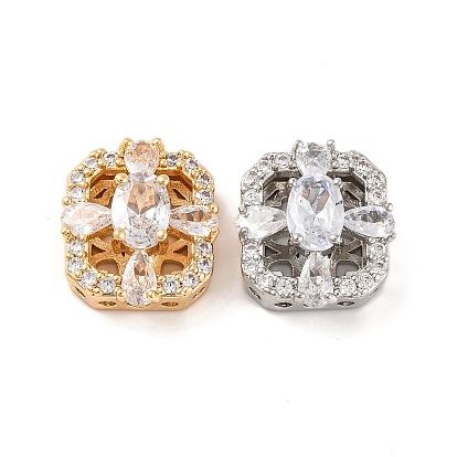 Латунные микропаве из прозрачного кубического циркония, без кадмия, без никеля и без свинца, прямоугольные