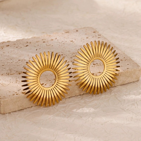 304 из нержавеющей стали серьги, цветок