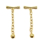 Brass Toggle Clasp with Chain, Long-Lasting Plated, Lead Free & Cadmium Free