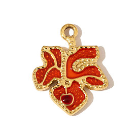 304 нержавеющей стальной эмали подвески, лист прелести, ионное покрытие (ip), реальный 18 k позолоченный