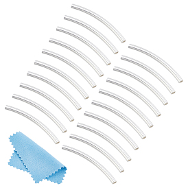 925 серебро бусы трубка, изогнутые бусины труб