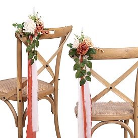 Ткань искусственный цветок, украшения свадебного стула