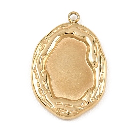 304 Stainless Steel Pendants, Oval Charms