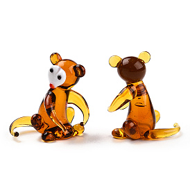 Handmade Lampwork Home Decorations, 3D Monkey Ornaments for Gift