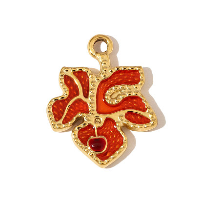 304 нержавеющей стальной эмали подвески, лист прелести, ионное покрытие (ip), реальный 18 k позолоченный