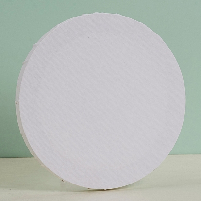 Blank Cotton Wood Primed Framed, Stretched Cotton Board, for Painting Drawing, Flat Round