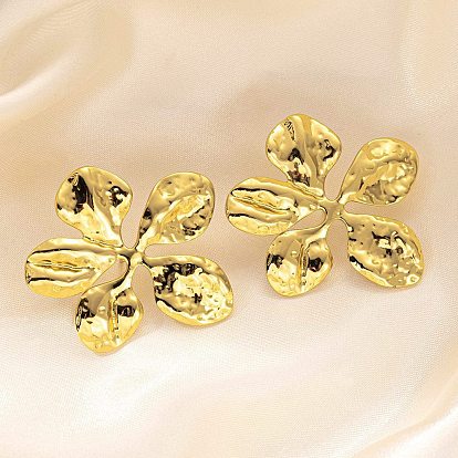 304 серьги-гвоздики из нержавеющей стали для женщин, цветок