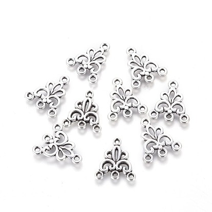 Triangle Tibetan Style Alloy Chandelier Components Links, Lead Free and Cadmium Free, Triangle, 20x17mm, Hole: 2mm