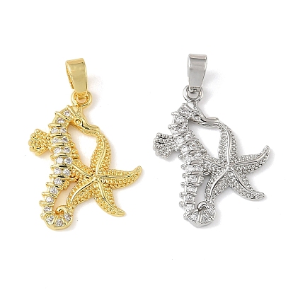 Латунные микро проложить кубического циркония подвески, Подвески в виде морских звезд и морских коньков, долговечный