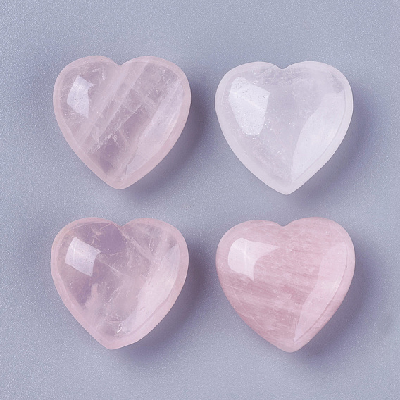 Piedra de amor de corazón de cuarzo rosa natural, piedra de palma de bolsillo para el equilibrio de reiki