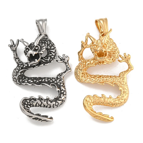 304 из нержавеющей стали большие кулоны, очарование дракона
