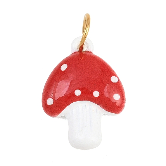 304 подвеска из нержавеющей стали, окрашенная распылением, грибное очарование, золотые