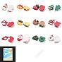 48Pcs 12 Styles Christmas Theme Opaque Resin Pendants, with Iron Findings