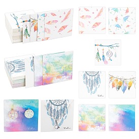 119Pcs 7 Style Cardboard Necklace & Earring Display Cards, Square