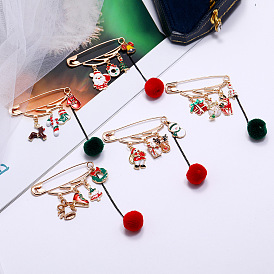 Charming Enamel Santa Claus Brooch - Elegant and Versatile Christmas Accessory for Women