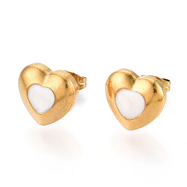 304 серьги из нержавеющей стали эмаль, ионное покрытие (ip), сердце