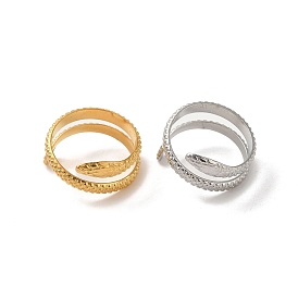 304 Stainless Steel Cuff Rings for Women, Snake