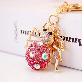 Colorful Spider Keychain with Cute Rhinestone Cartoon Design for Women's Bags and Accessories