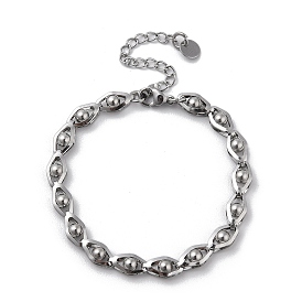 304 Stainless Steel Hollow Horse Eye Link Chain Bracelets for Women Men