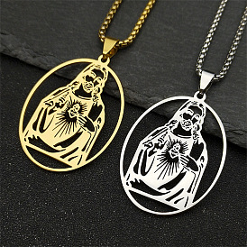 201 ожерелья из нержавеющей стали с овальными полыми подвесками