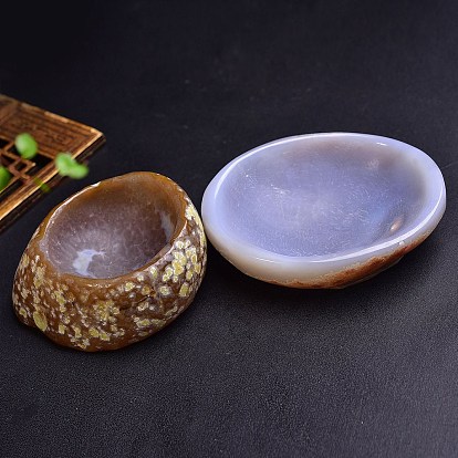 Natural Agate Charging Bowl for Cleansing, Recharging Crystal & Reiki Gemstones, Home Decoration