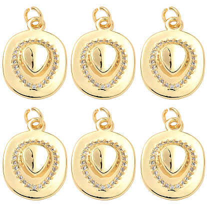 8 кулоны из латуни с прозрачным кубическим цирконием, без кадмия и без свинца, ковбойской шляпе