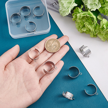 Unicraftale 10шт 2 размер из нержавеющей стали открытый манжеты кольцо на палец компоненты, кольцо петли